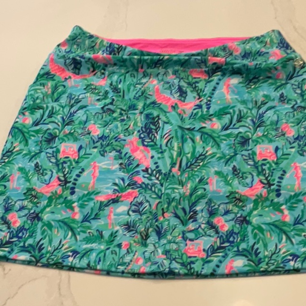 Lilly Pulitzer Blue and Green Mini Skirt Resort Wear